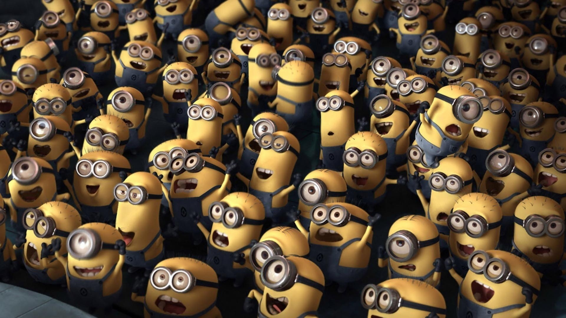 movies, x, d, hd, dreamworks, screenshots, entertainment, art, minions, Cartoons, 1080P, despicable, bluray, crowd, HD Wallpaper
