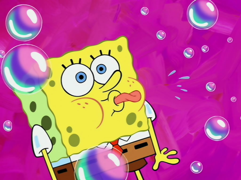 bubble, cartoons, tongue, naughty, spongebob, naughty tongue, 480P, yellow, HD Wallpaper