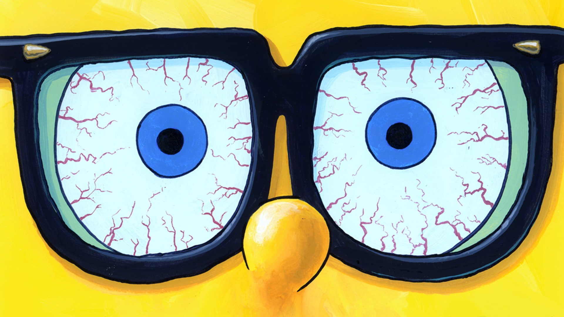 squarepants, hd, eyes, cartoon/comic, 1080P, spongebob, glasses, HD Wallpaper
