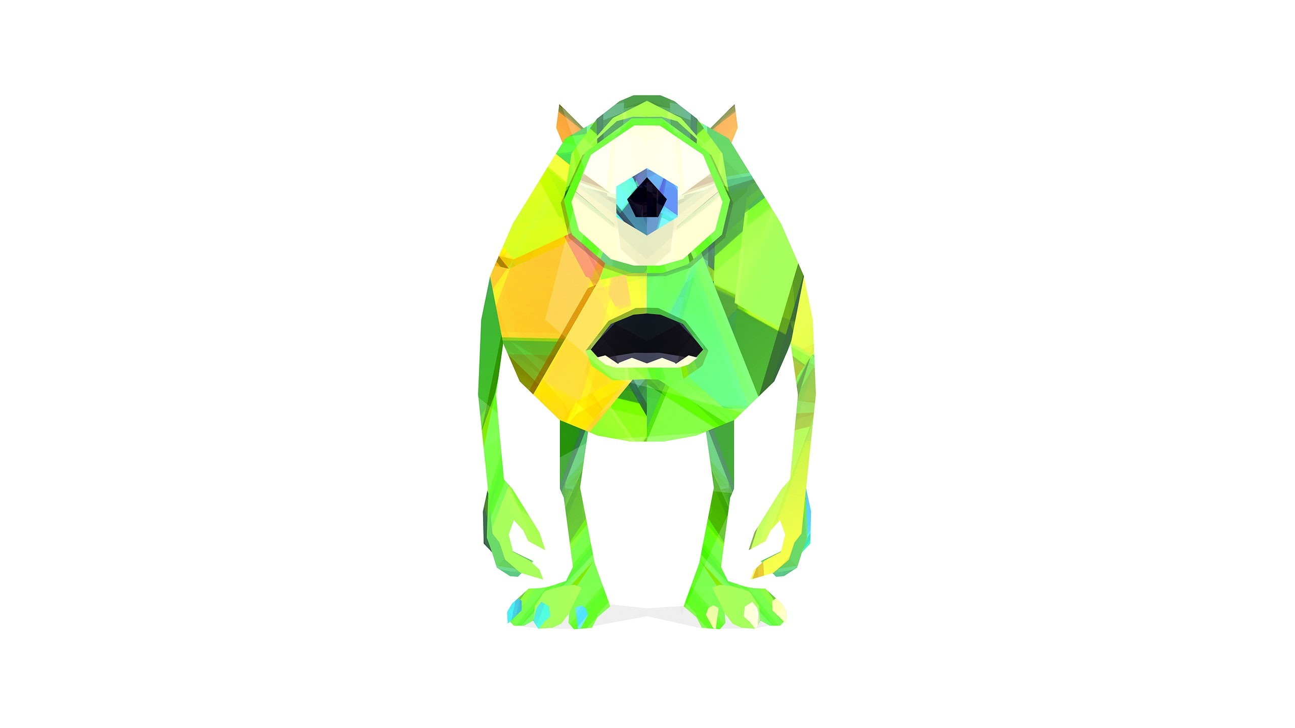 cut out, single object, inc, monster, animal representation, neon colored, animal, representation, no people, white background, indoors, Mike Wazowski, HD Wallpaper