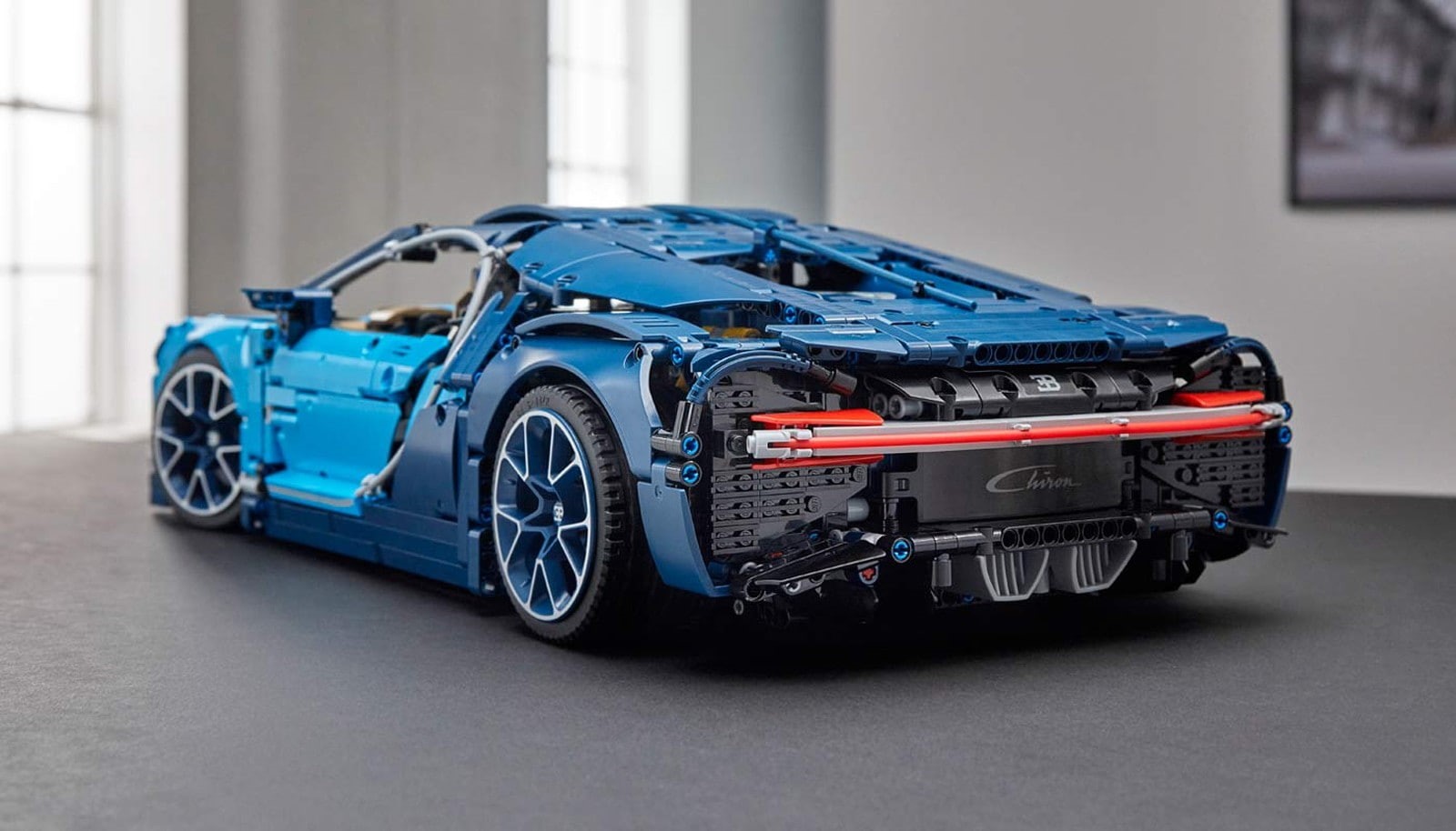 blue, lego, day, transportation, single object, toy car, close-up, toy, 720P, car, chiron, indoors, mode of transportation, no people, gray background, HD Wallpaper