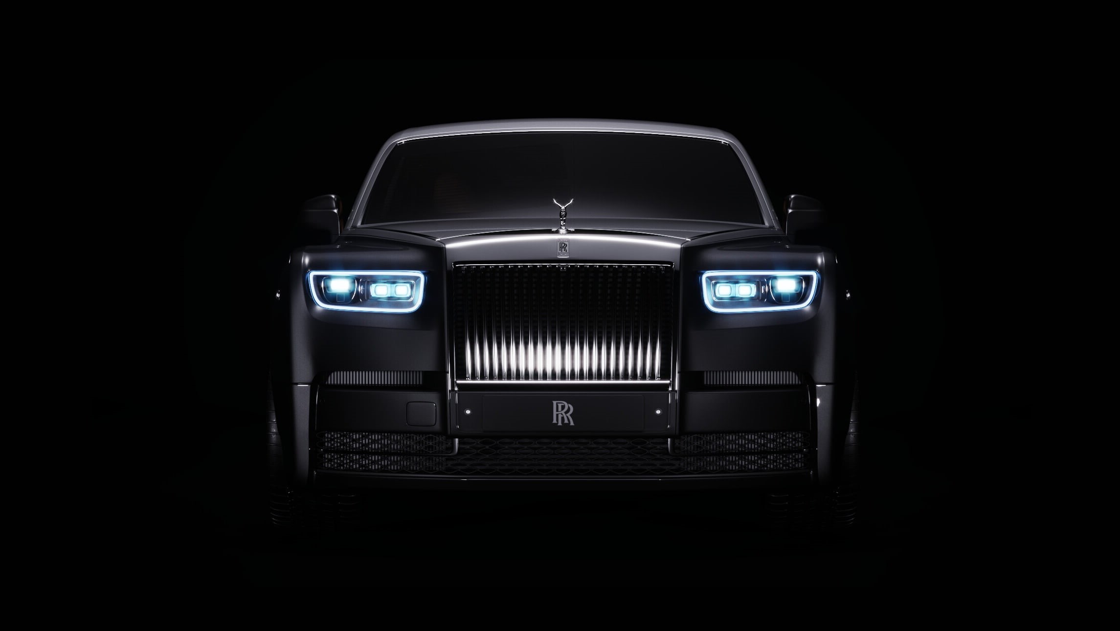 Rolls-Royce Phantom, car, 1080P, black cars, simple background, vehicle, Rolls-Royce, HD Wallpaper