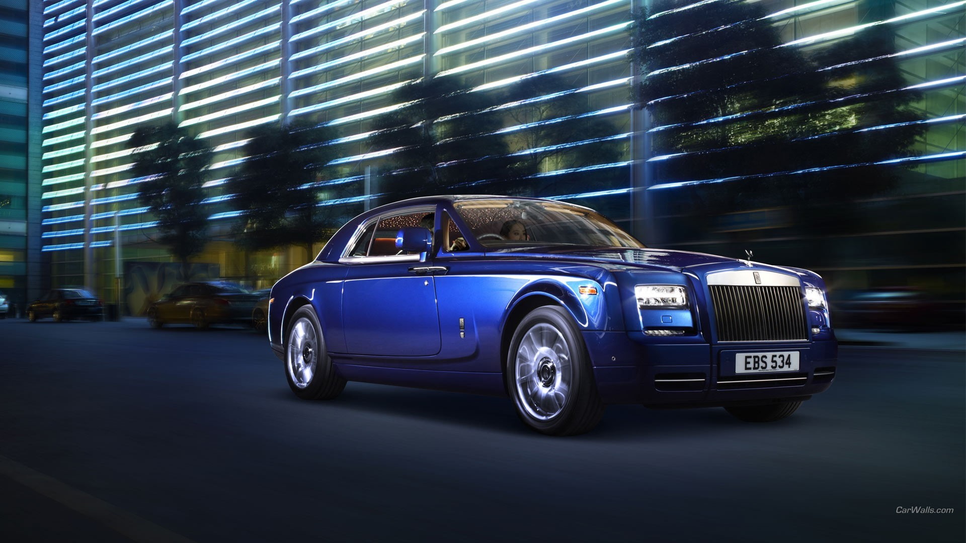 1080P, vehicle, Rolls-Royce Phantom, car, blue cars, HD Wallpaper