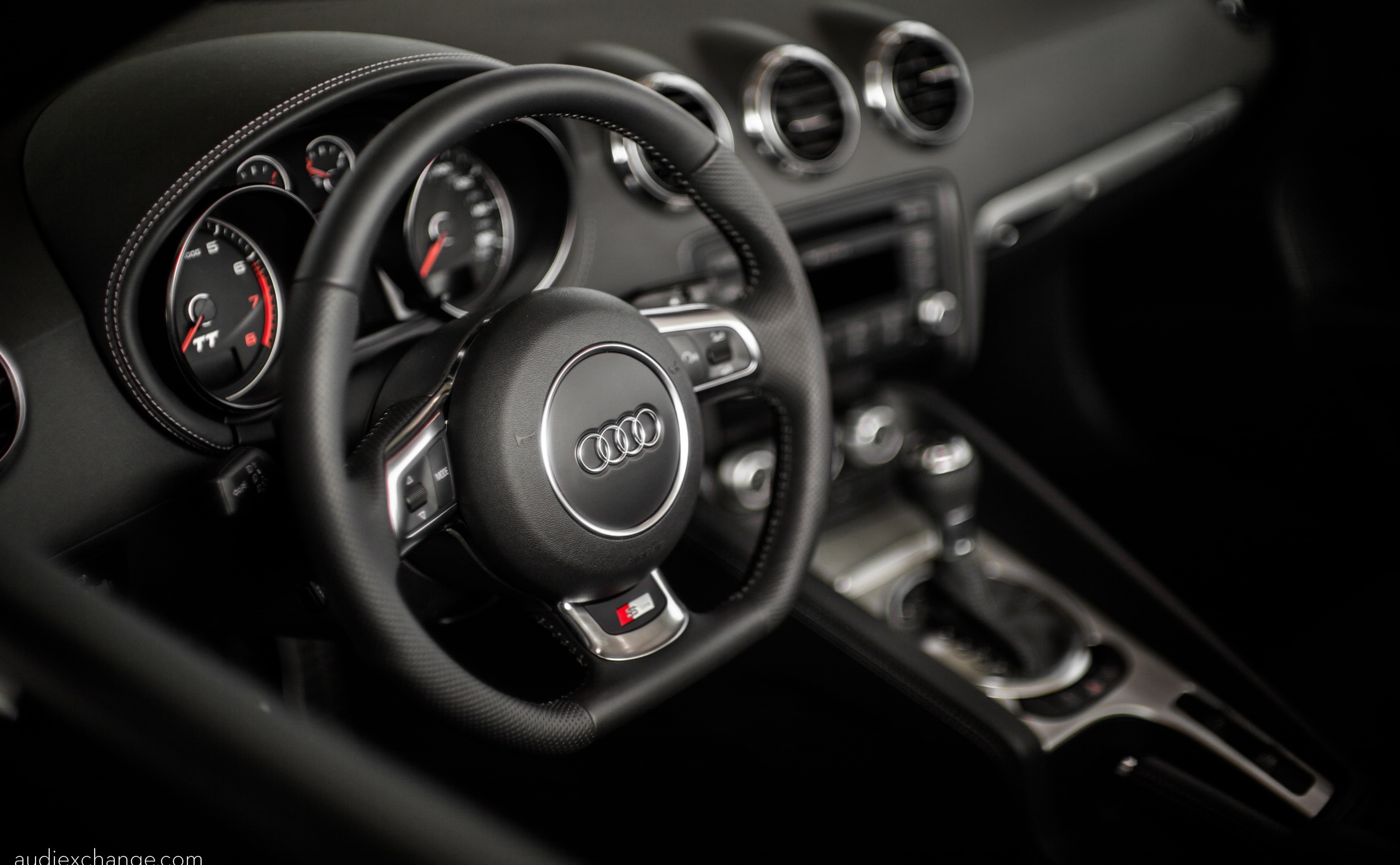Interior, dashboard, car interior, Audi, no people, highland park, 2012, motor vehicle, speed, technology, tts, flat-bottom, wealth, car, perforated, line, HD Wallpaper