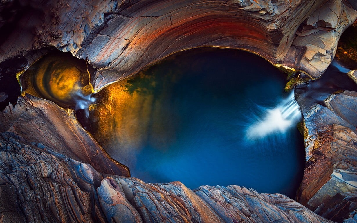 nature, eroded, national park, indoors, landscape, rock formation, solid, scenics - nature, travel destinations, 480P, illuminated, colorful, stalactite, HD Wallpaper