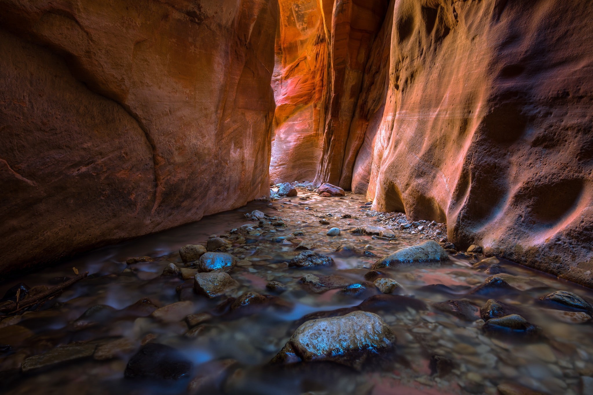 flowing, 1080P, non-urban scene, eroded, canyon, beauty in nature, tranquility, rock, rock - object, Utah, rough, solid, flowing water, outdoors, textured, HD Wallpaper