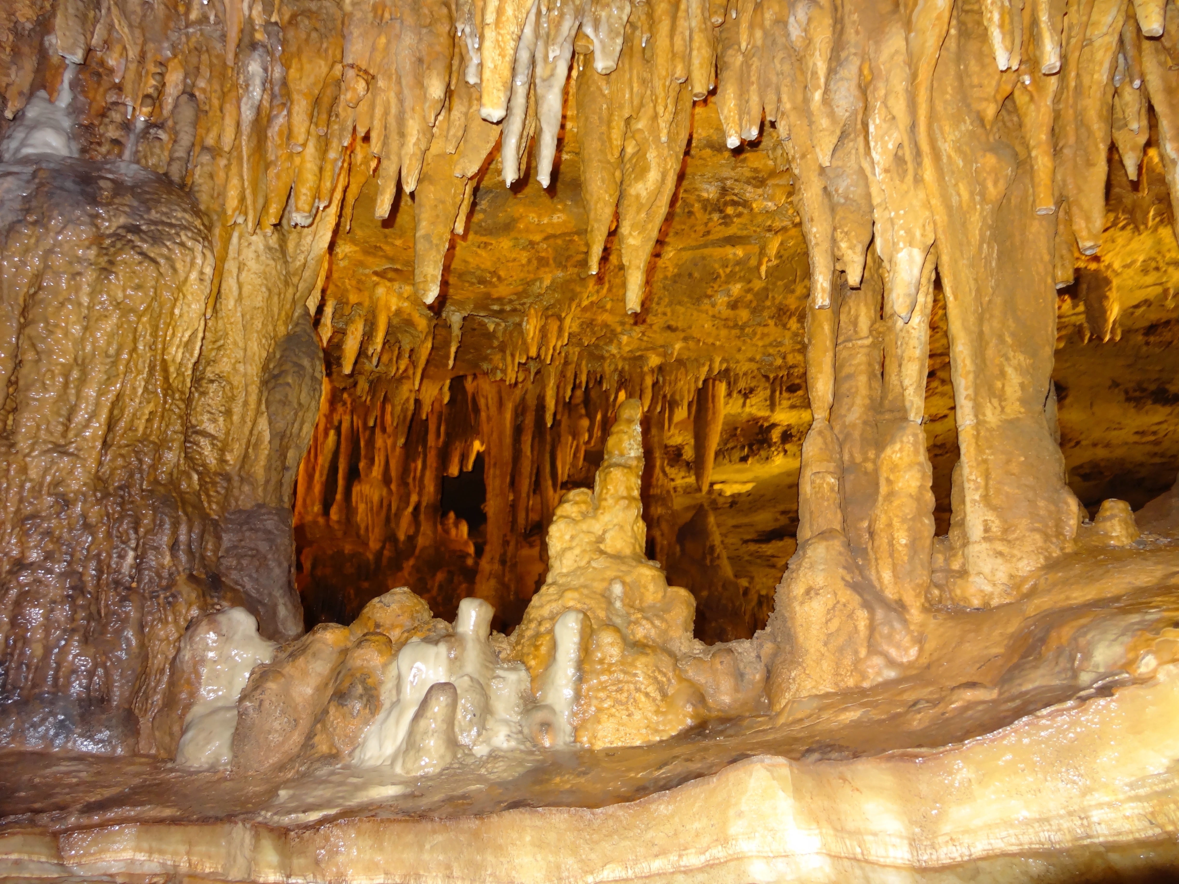 no people, physical geography, eroded, stalactite, natural pattern, formations, limestone, pattern, nature, stalagmites, Luray Caverns, reflection, rock - object, HD Wallpaper