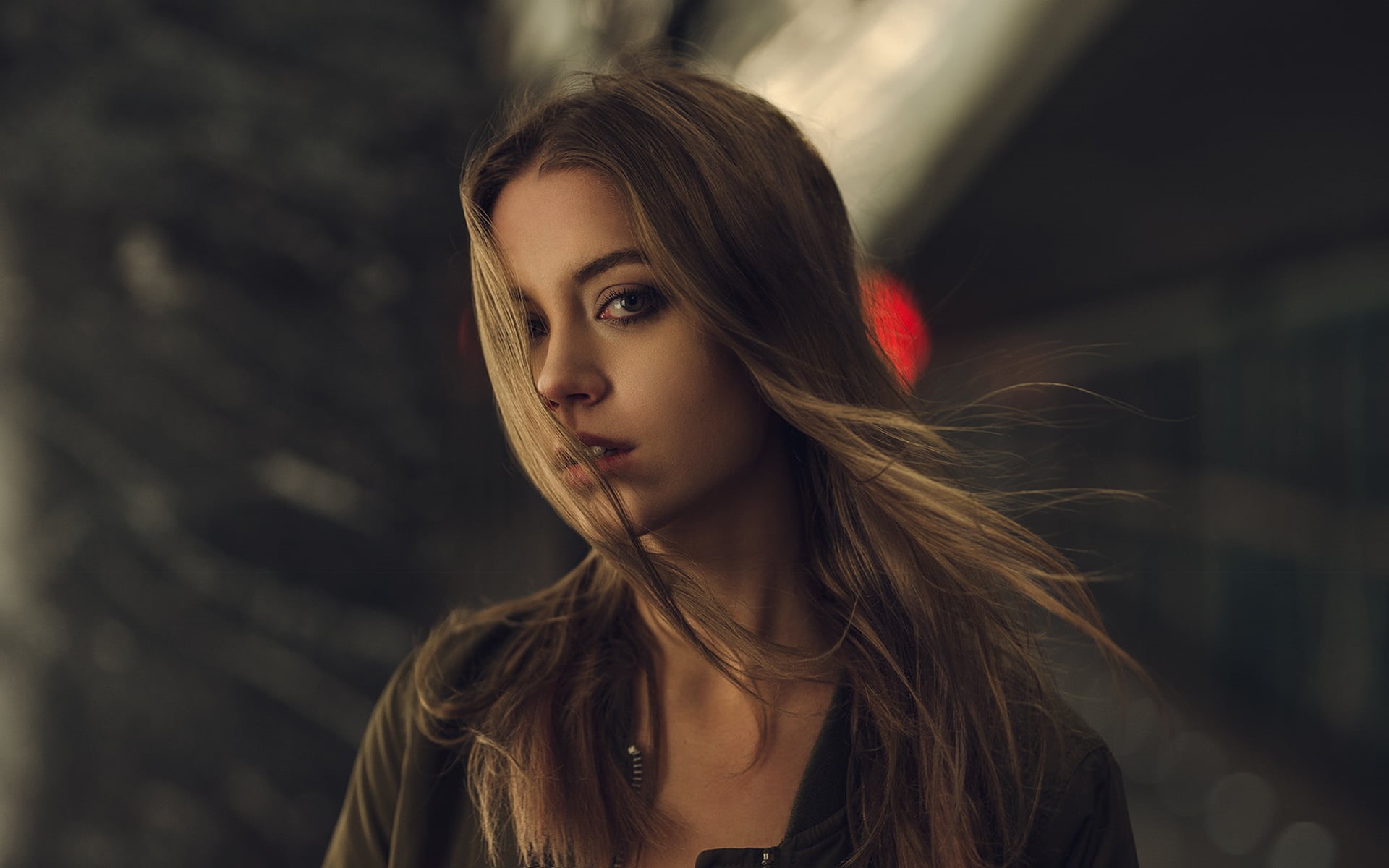 standing, hairstyle, beauty, one person, long hair, portrait, face, adult, Russian women, looking at viewer, young adult, contemplation, hair in face, women, HD Wallpaper