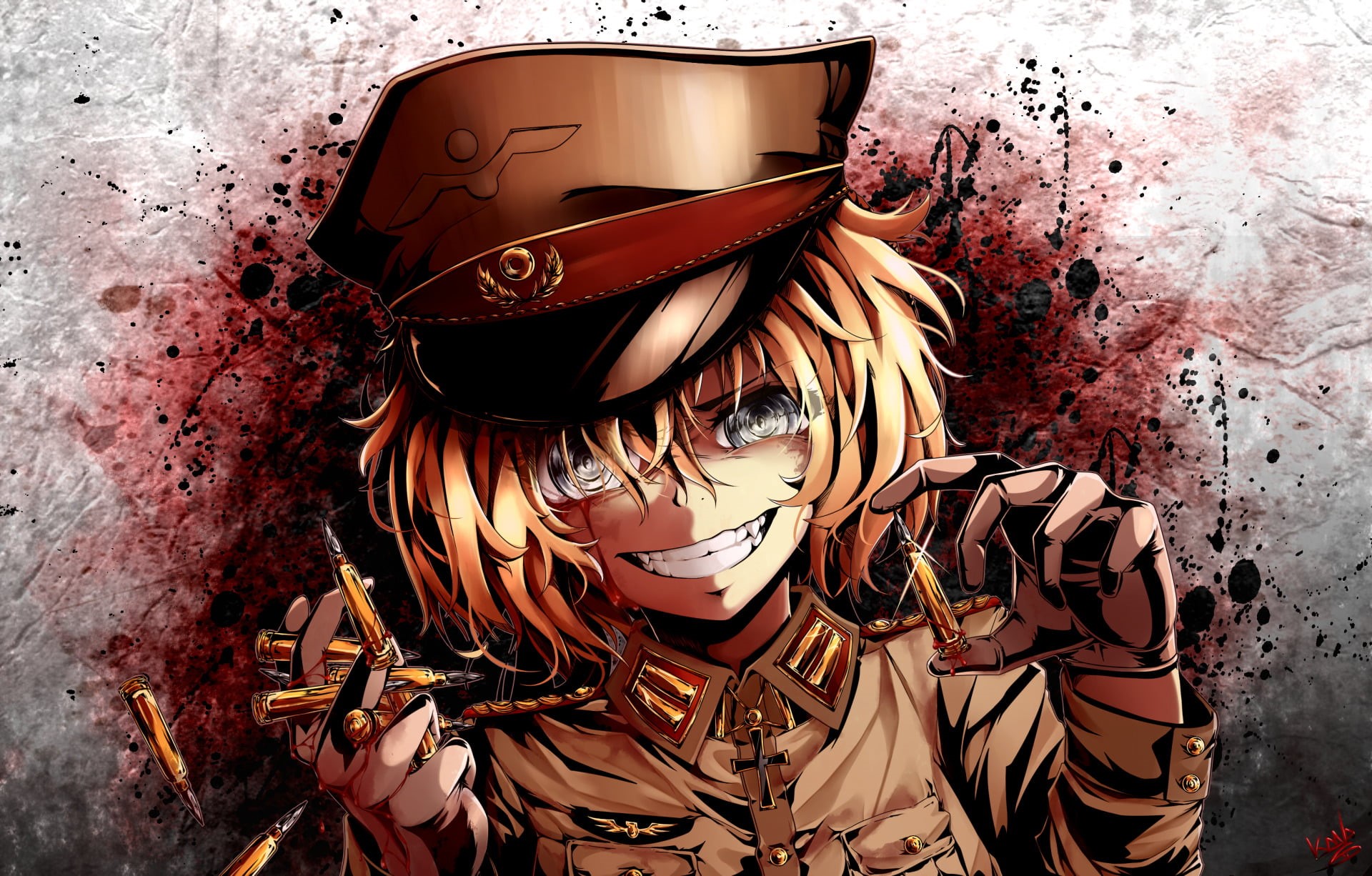close-up, obscured face, female likeness, unrecognizable person, front view, Anime, real people, clothing, mask, disguise, portrait, 1080P, Youjo Senki, HD Wallpaper