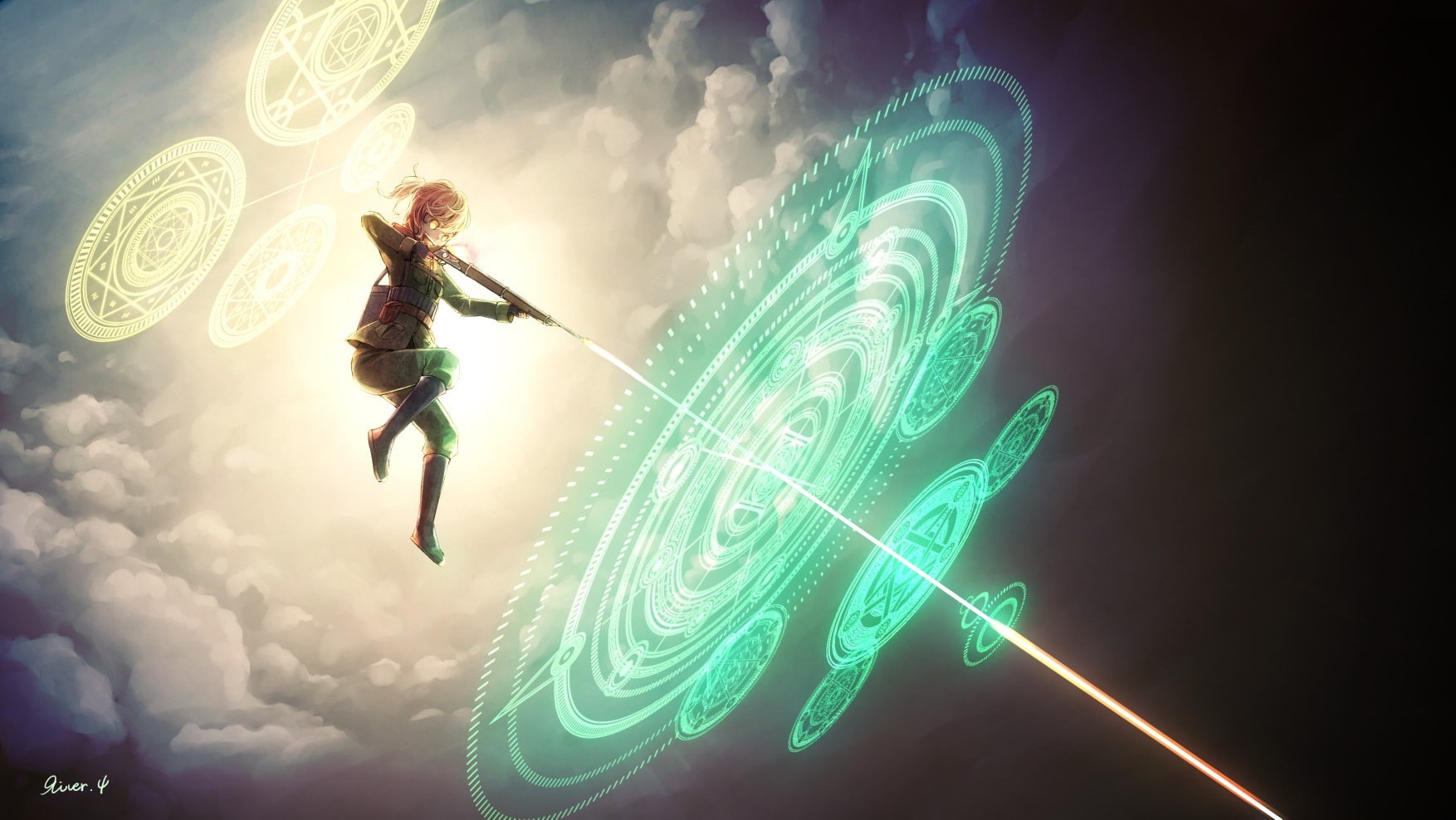 Gun, youjo, x, games, Military, video, Youjo Senki, tanya, senki, Tanya Degurechaff, hd, px, degurechaff, 1754x988 px, halo, art, 720P, magic, HD Wallpaper