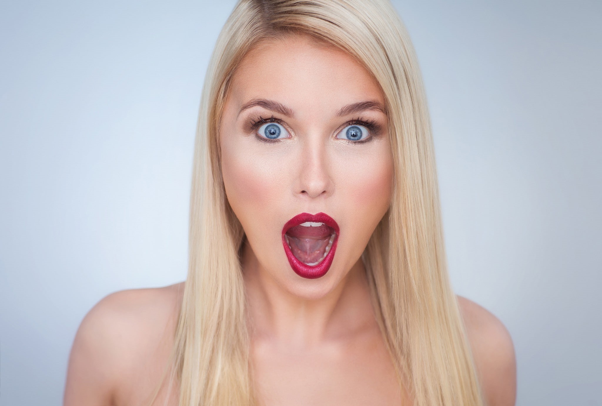 women, open mouth, blonde, model, 1080P, HD Wallpaper
