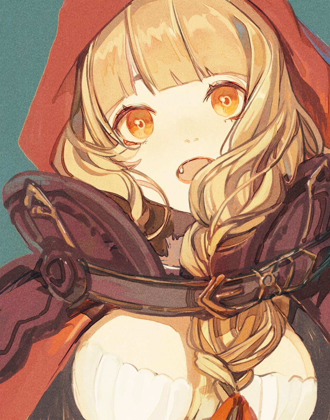 anime, blonde, 720P, yellow eyes, anime girls, open mouth, Phone HD Wallpaper