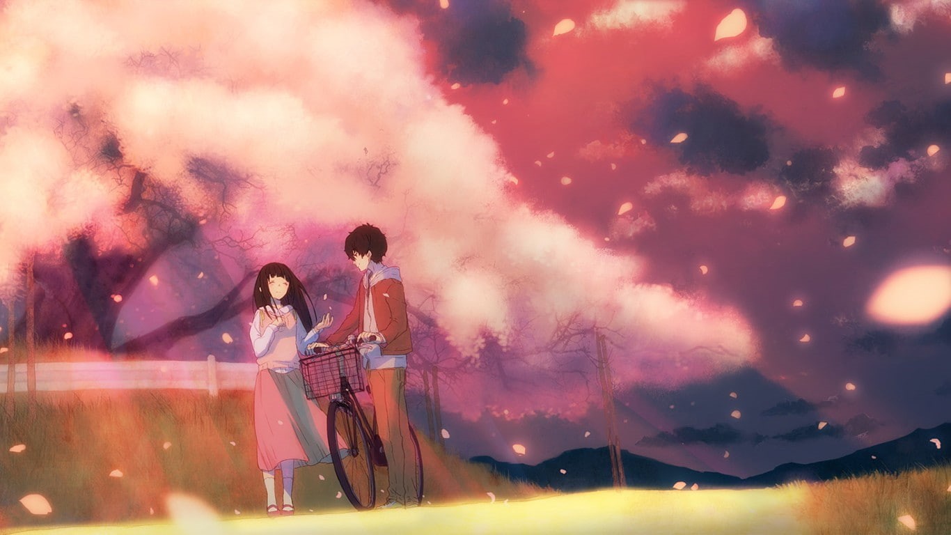 sky, leisure activity, outdoors, couple - relationship, people, two people, full length, young adult, anime, event, real people, young men, 720P, positive emotion, HD Wallpaper