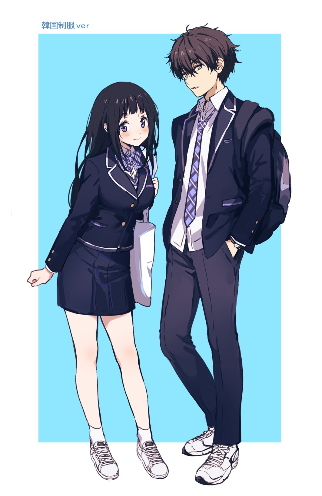hairstyle, males, young men, Hyouka, men, indoors, suit, full length, two people, couple - relationship, studio shot, 720P, business, fashion, Hōtarō Oreki, Phone HD Wallpaper