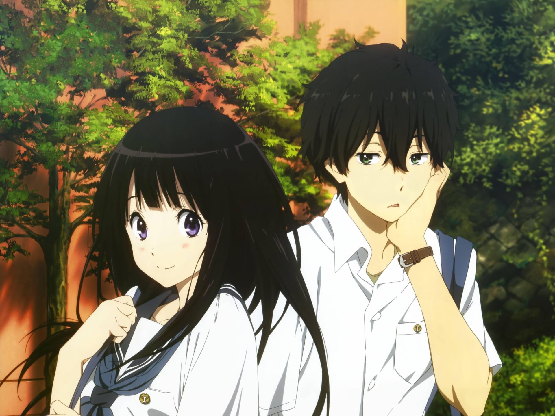 Hyouka, Anime, Hōtarō Oreki, Eru Chitanda, 1080P, HD Wallpaper