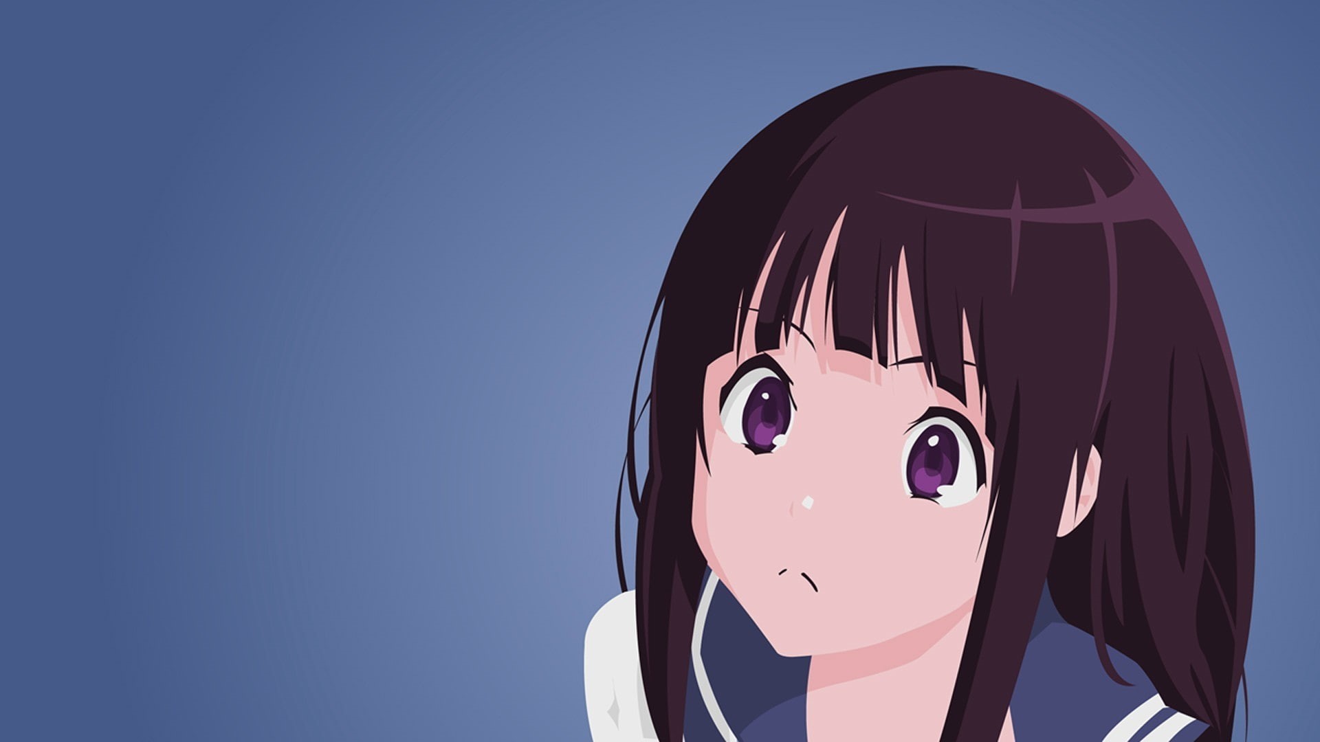 blue, Hyouka, day, clear sky, pink color, low angle view, nature, copy space, outdoors, representation, 1080P, Chitanda Eru, art and craft, portrait, sky, HD Wallpaper