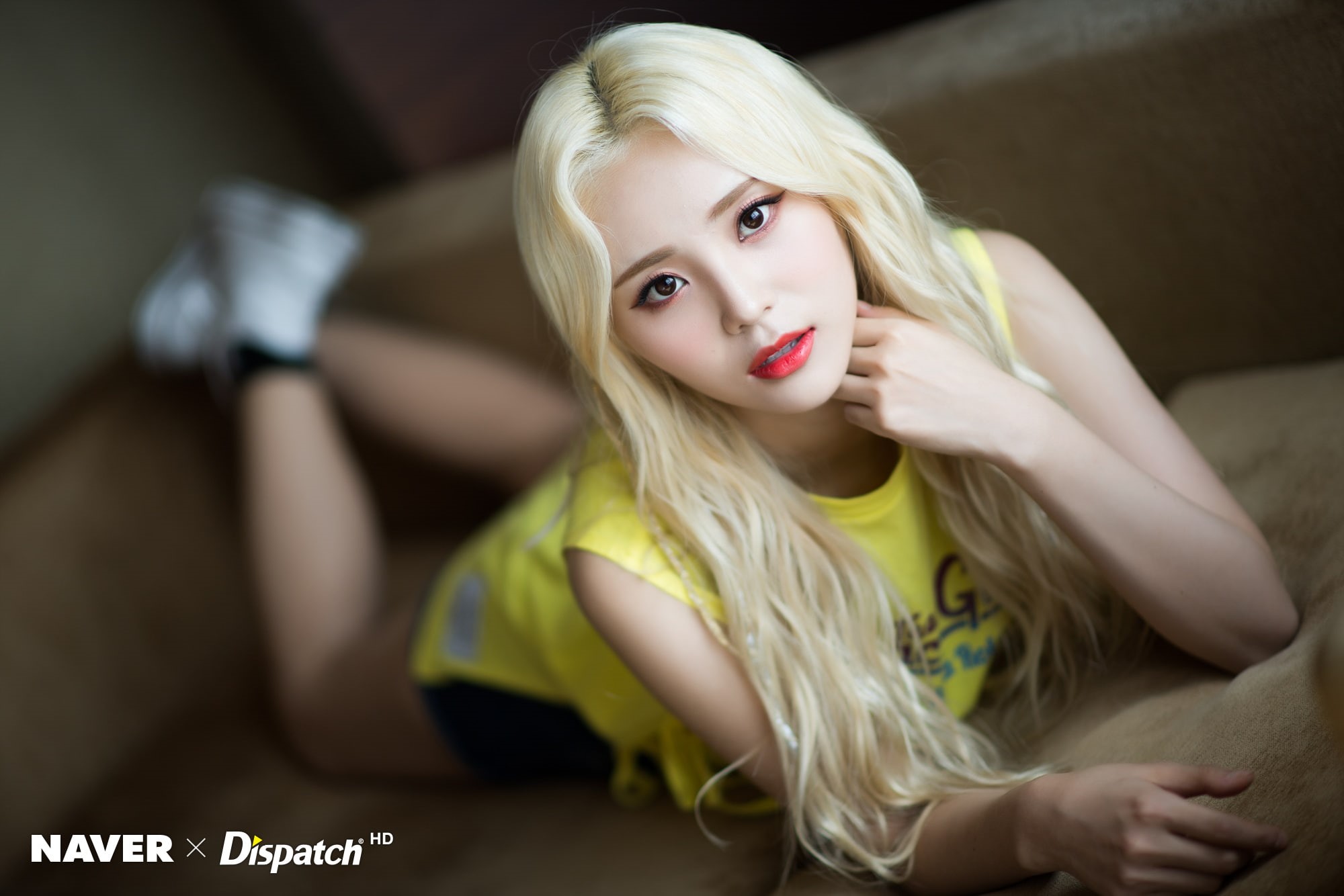 one person, sofa, real people, long hair, JinSoul, 1080P, Asian, innocence, front view, portrait, indoors, young adult, beautiful woman, women, sitting, HD Wallpaper