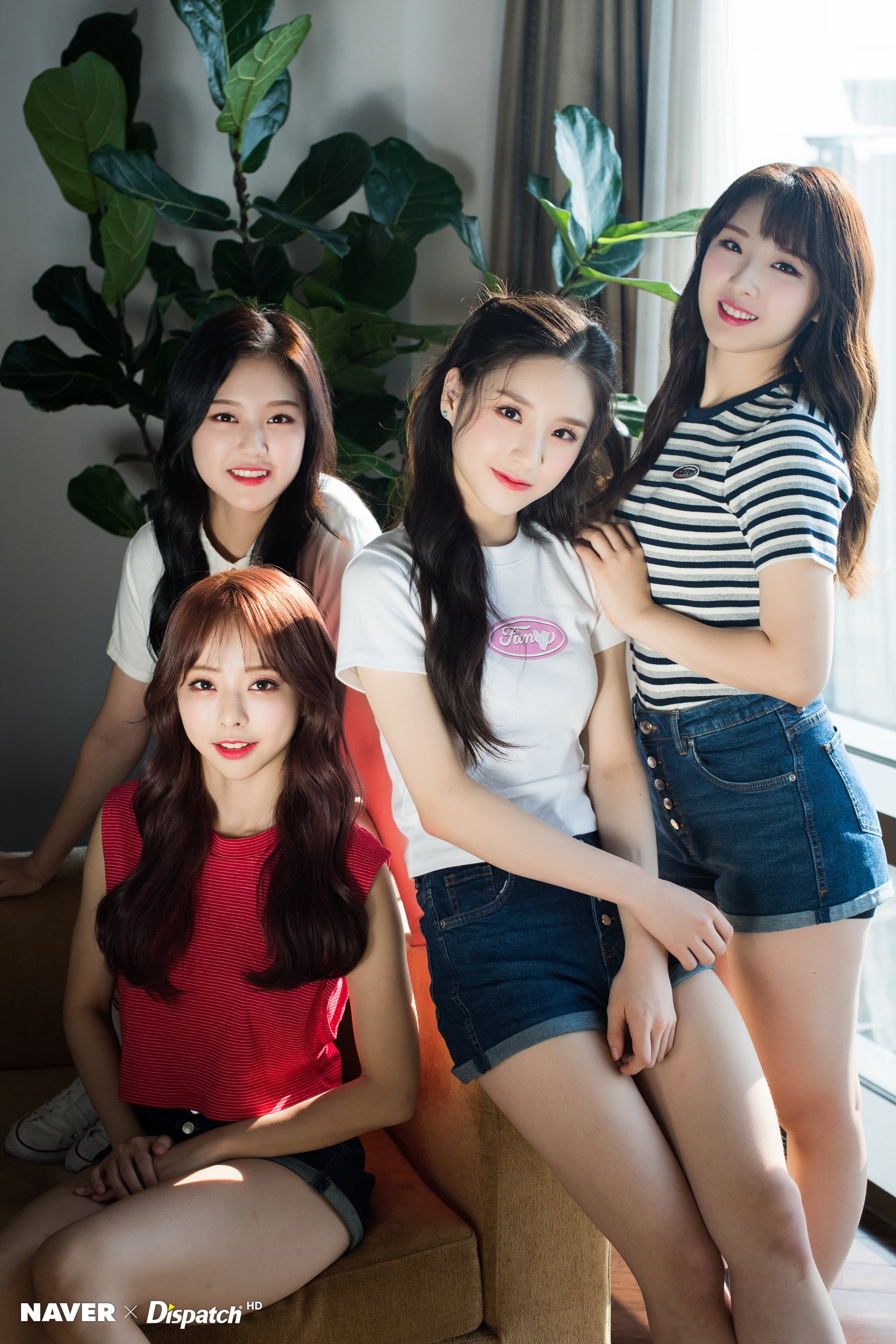 Heejin, females, three quarter length, group of people, smiling, Asian, looking at camera, LOONA, sitting, 2K, furniture, K-pop, women, HaSeul, portrait, Phone HD Wallpaper