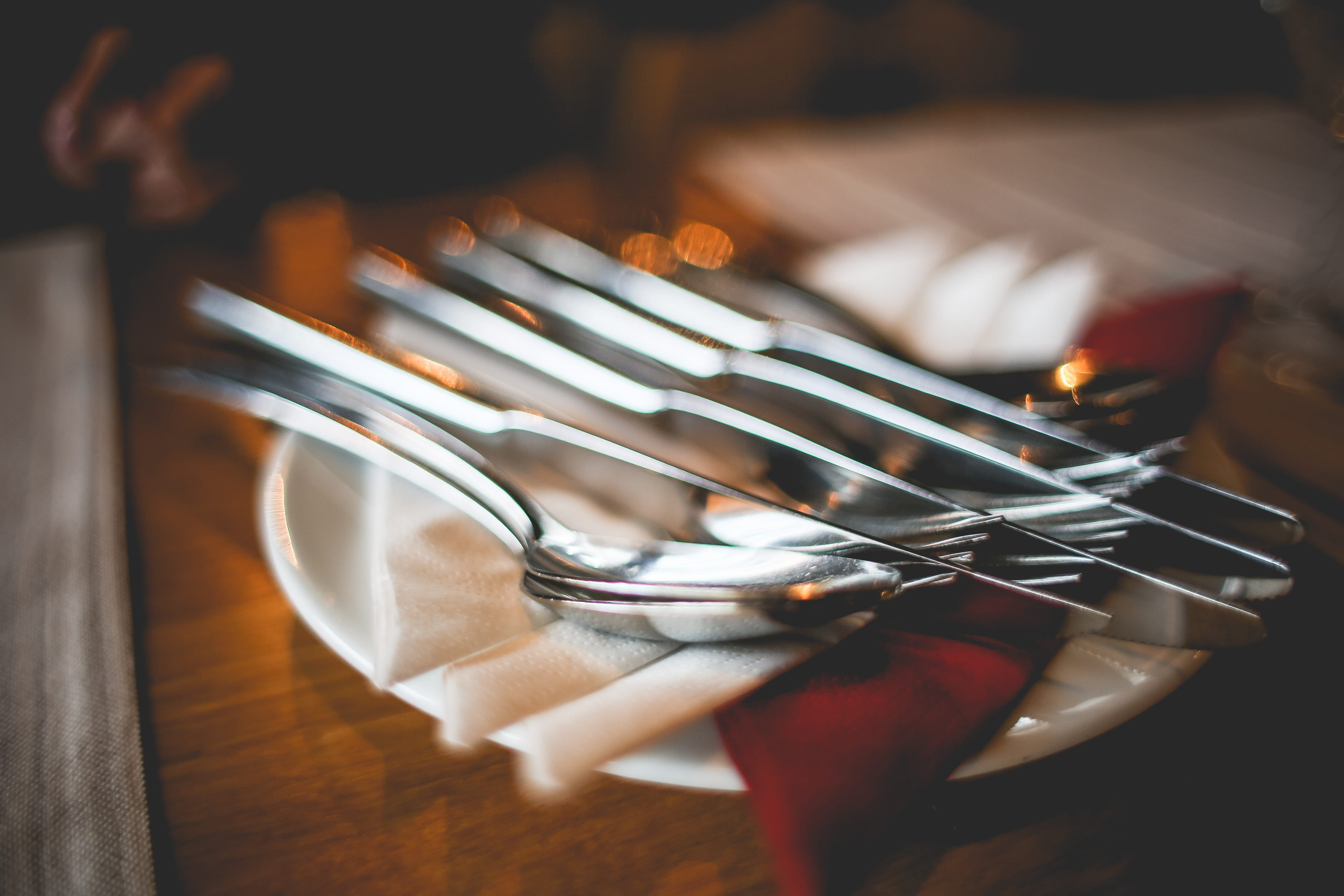 hungry, knife, food And Drink, Cutlery, close-up, burning, day, eating utensil, metal, fork, restaurant, glass, table Knife, close, silverware, 4K, Table Setting, HD Wallpaper