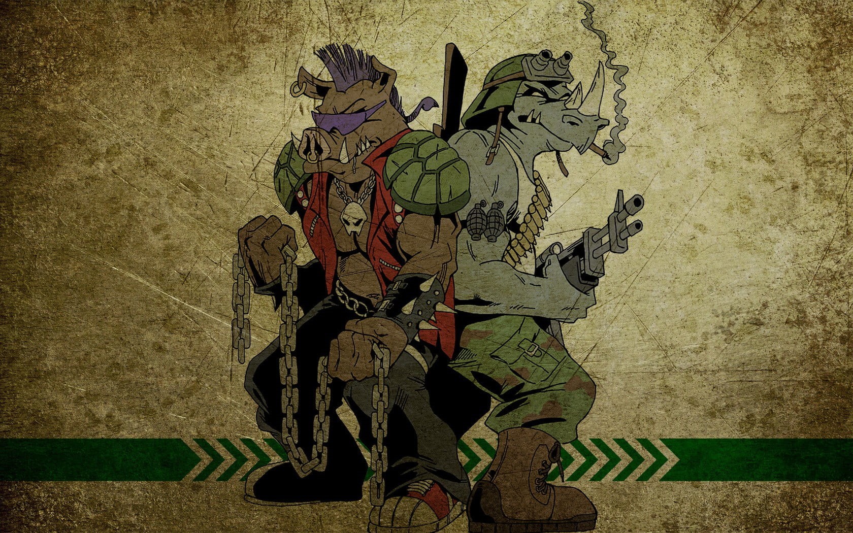 mutant, art and craft, no people, wall - building feature, day, wall, history, Teenage Mutant Ninja Turtles, 720P, cartoon, ninja, outdoors, HD Wallpaper