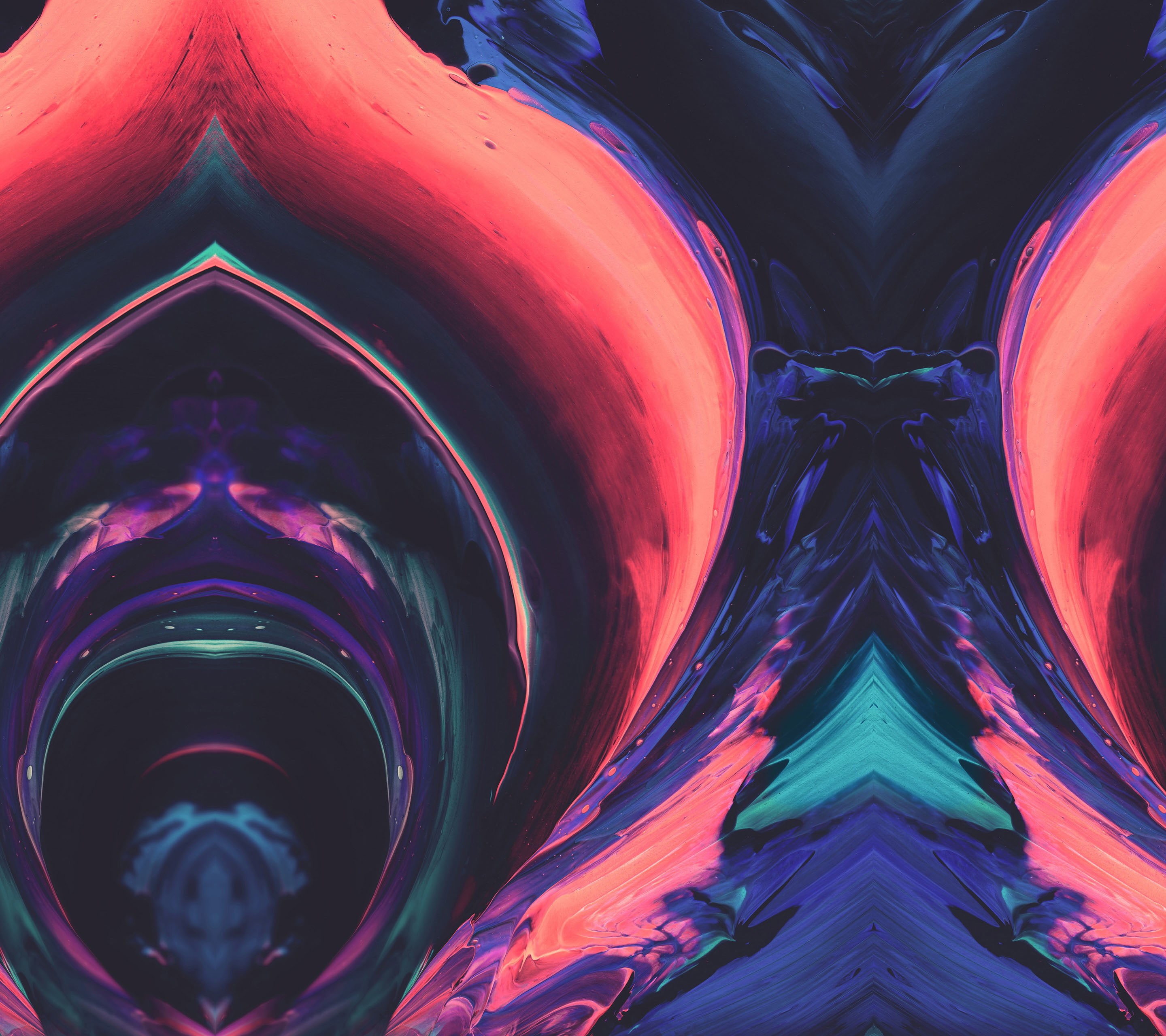 Dark, Android, Stock, Flow, Paint, Colorful, 2K, HTC Desire 10 Pro, HD Wallpaper