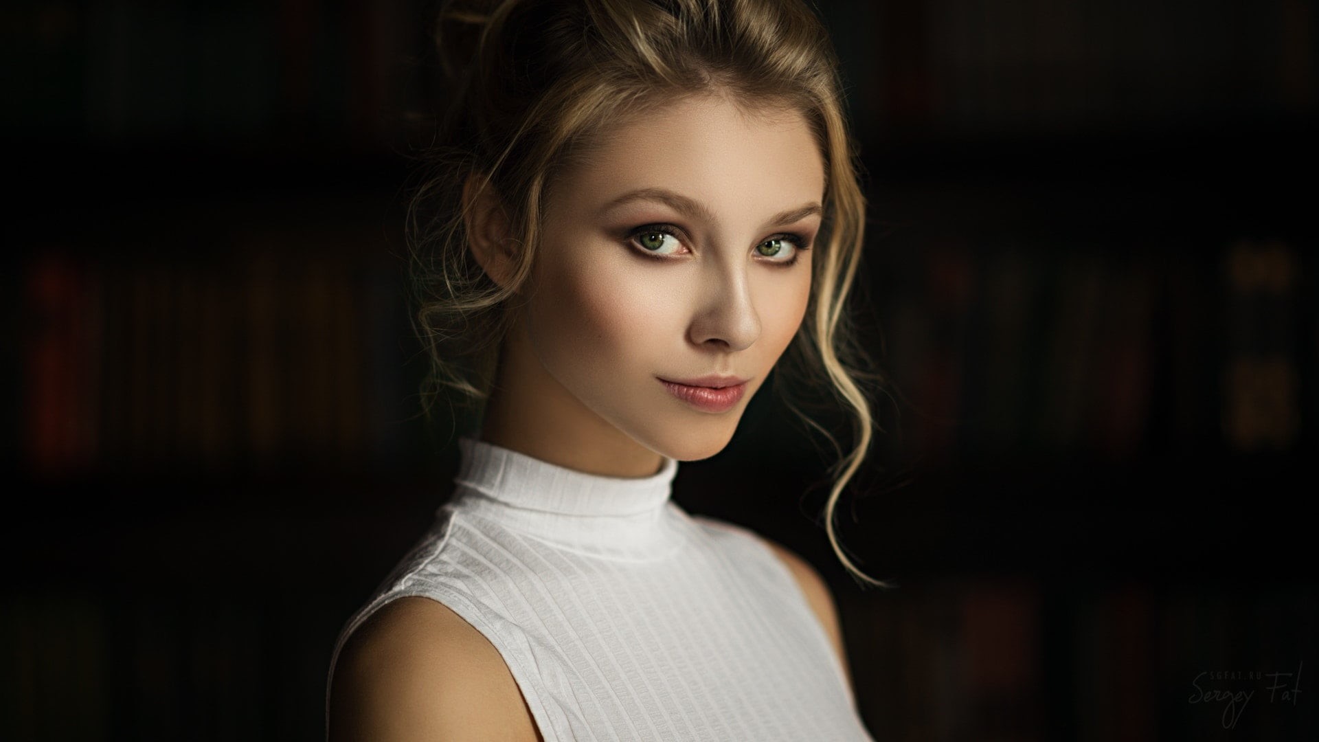 Alice Tarasenko, portrait, face, young women, brown hair, fashion, adult, beauty, beautiful people, headshot, Sergey Fat, casual clothing, blonde, beautiful woman, HD Wallpaper