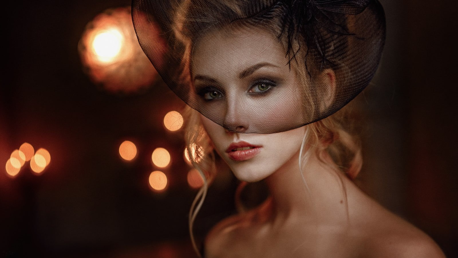 Alice Tarasenko, one person, hair, hairstyle, glamour, Georgy Chernyadyev, body part, human face, looking at camera, night, human body part, portrait, make-up, HD Wallpaper