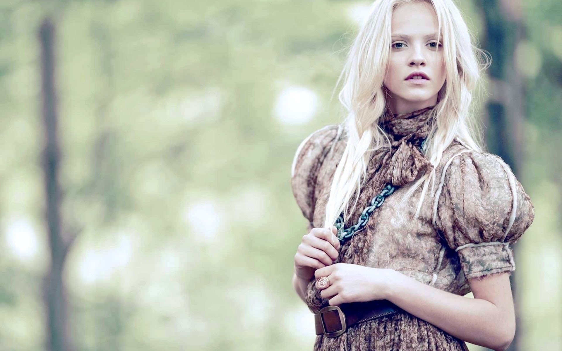 blond hair, one person, adult, long hair, hairstyle, 1080P, women, beautiful people, beautiful woman, young adult, forest, platinum blonde, portrait, outdoors, HD Wallpaper