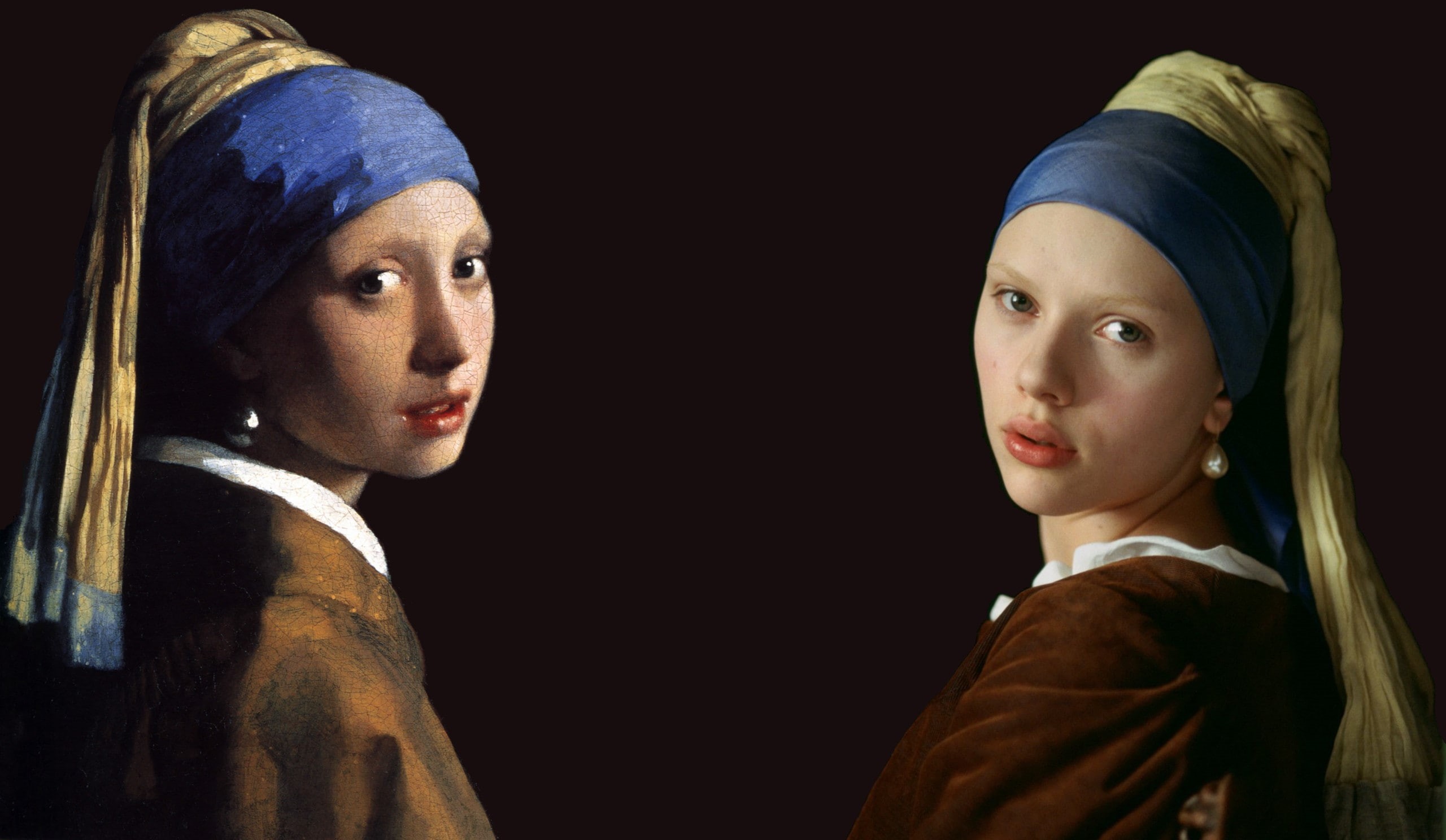 2K, p aintings scarlett johansson artwork johannes vermeer the girl with a pearl earring masterpiece mirror famous woman, HD Wallpaper