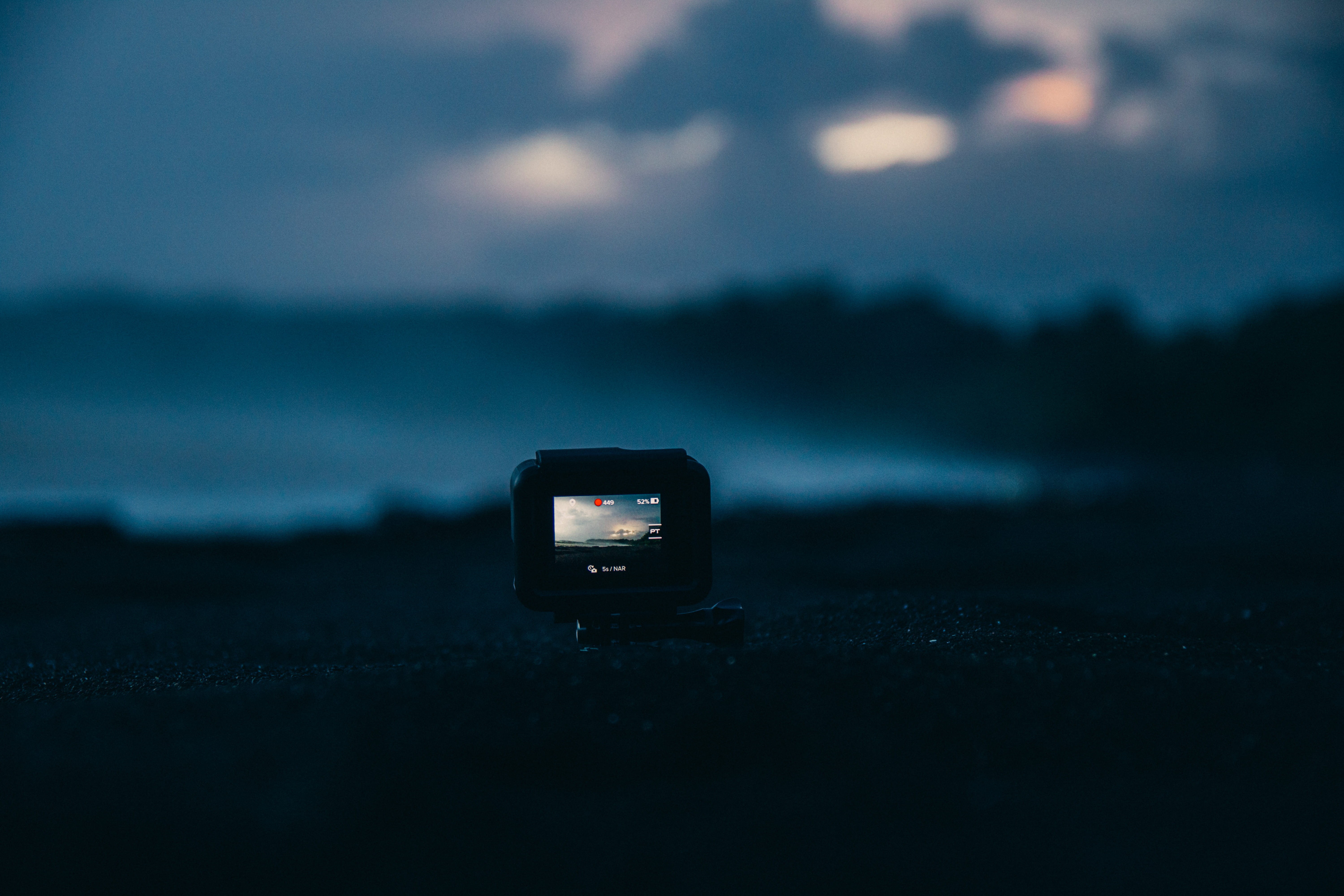 screen, cambutal, cloud - sky, sand, no people, gopro black, camera, sunset, panama, equipment, tranquil scene, connection, content creators, night sky, HD Wallpaper