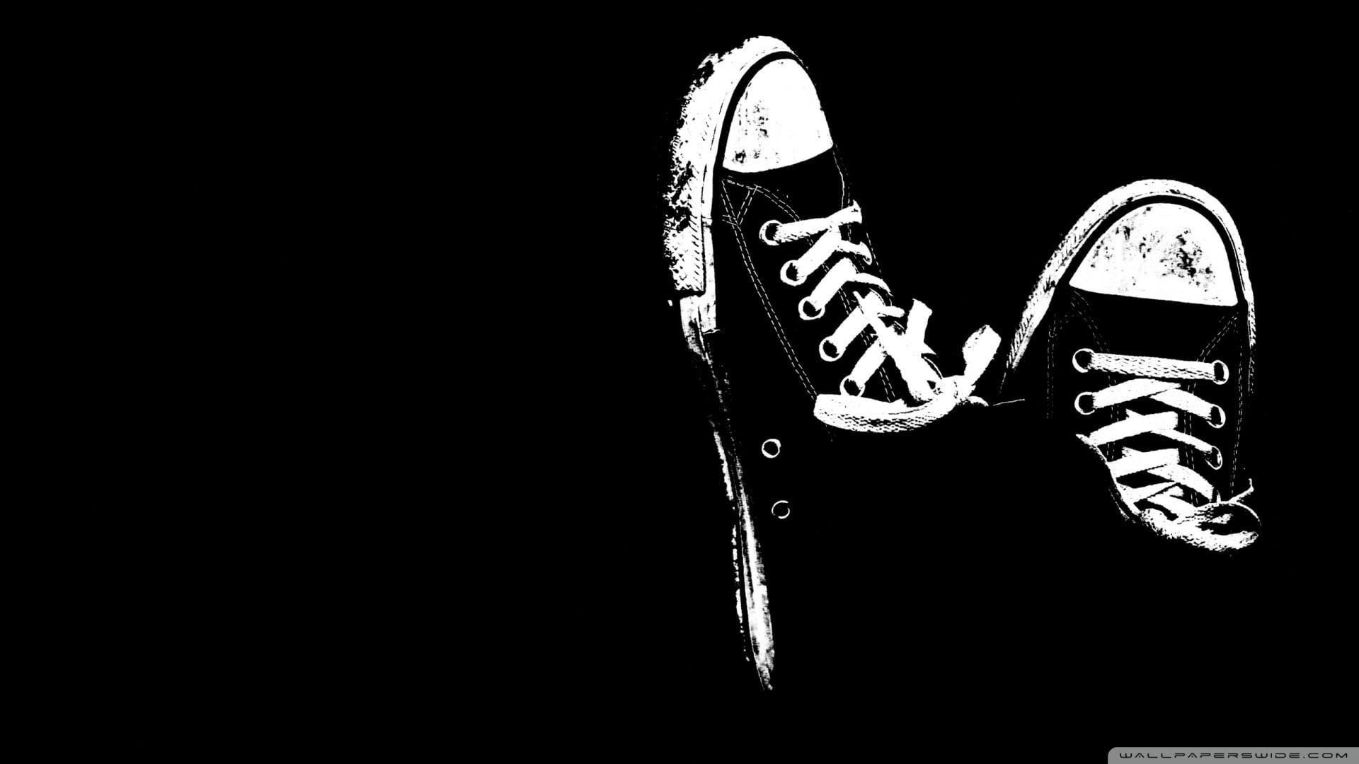 no people, shoelace, copy space, two objects, monochrome, boots, still life, pair, Converse, high angle view, shoe, body part, cut out, indoors, HD Wallpaper