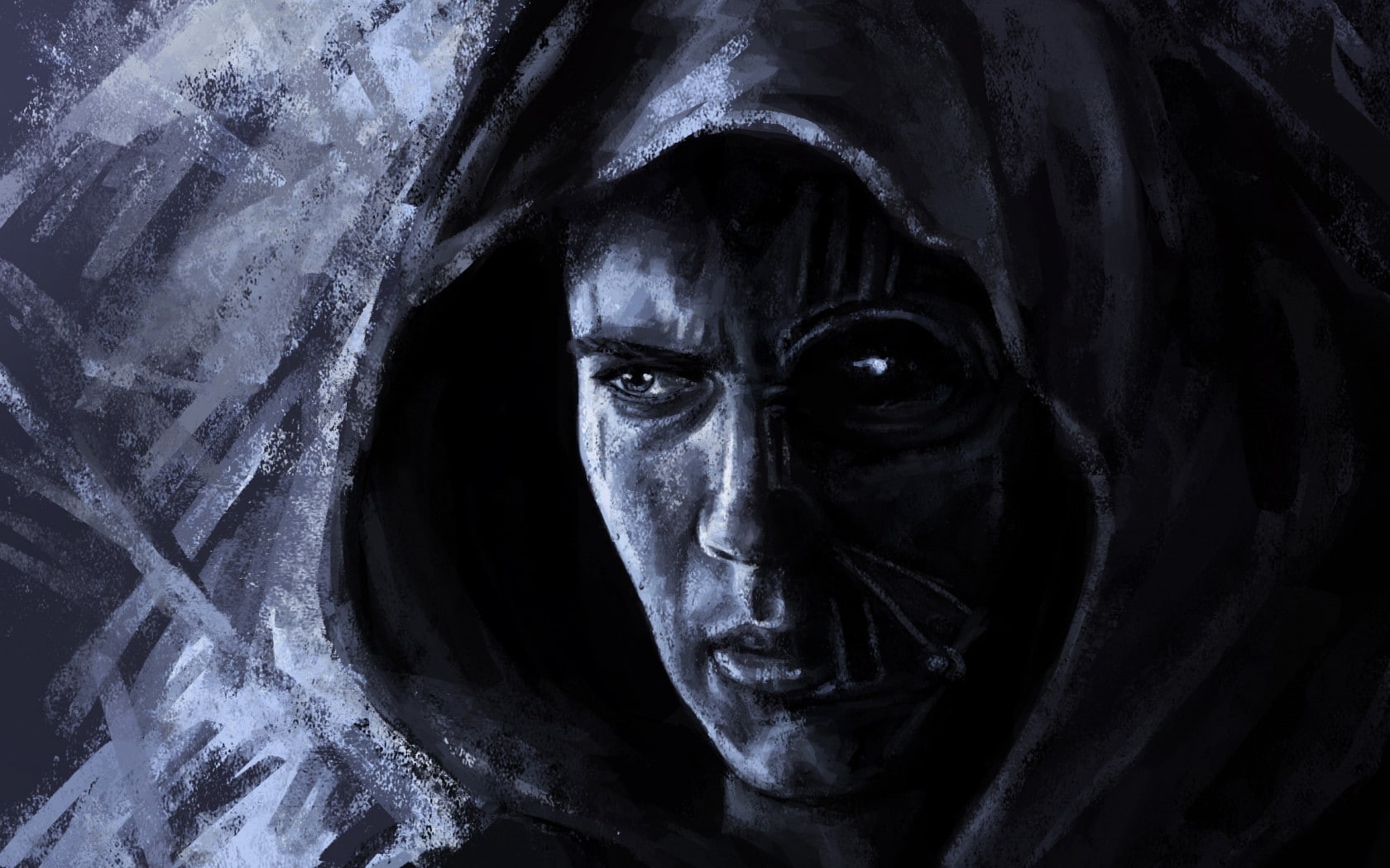 720P, spooky, evil, close-up, fear, human face, celebration, horror, shock, Star Wars, artwork, portrait, body part, one person, demon - fictional character, HD Wallpaper