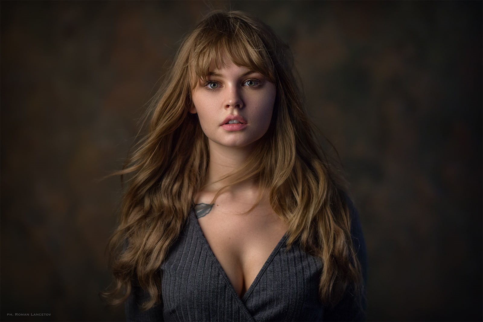 blonde, women, 720P, portrait, Anastasia Scheglova, tattoo, HD Wallpaper