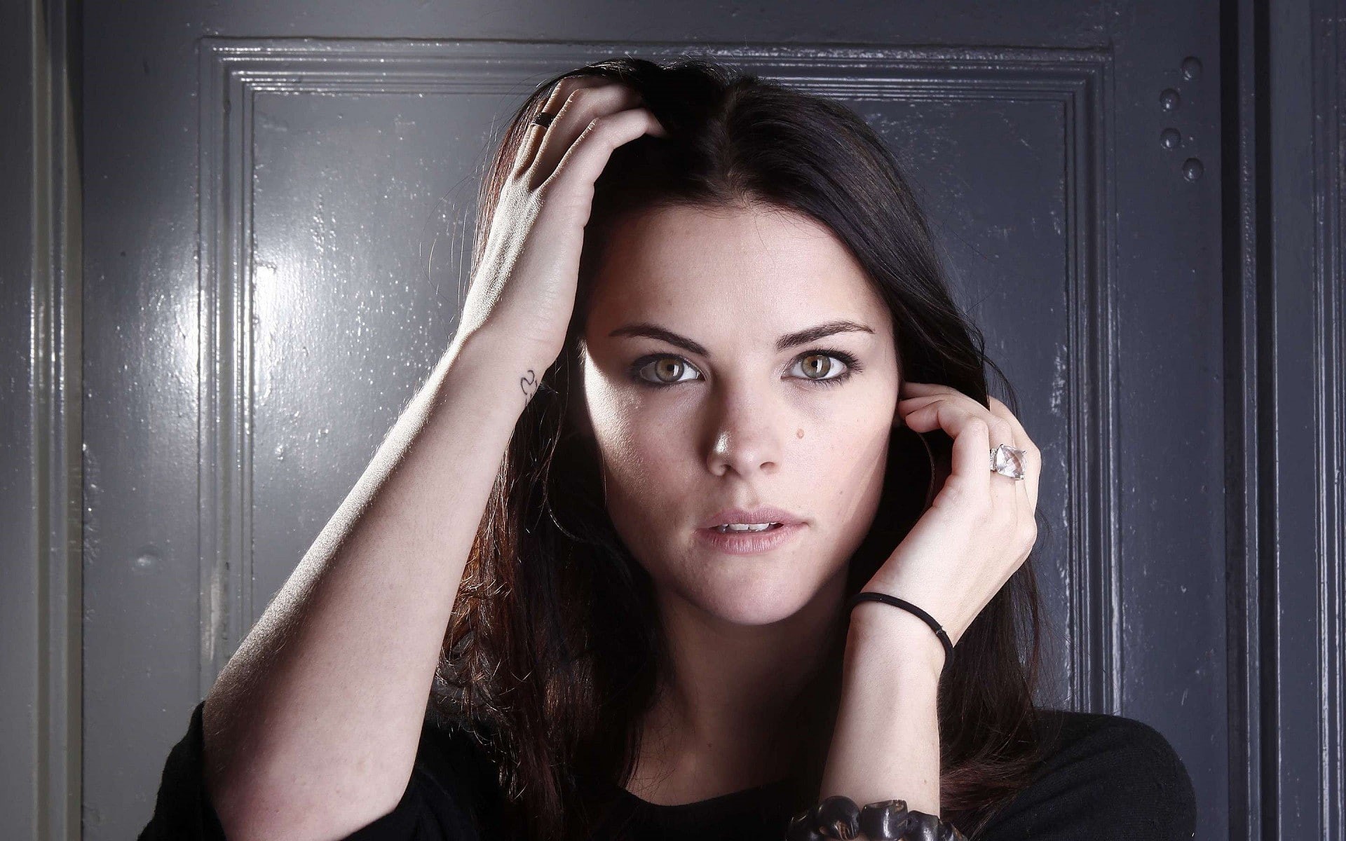 young adult, brunette, adult, hazel eyes, hair, young women, Jaimie Alexander, portrait, beauty, face, emotion, headshot, one person, front view, indoors, HD Wallpaper