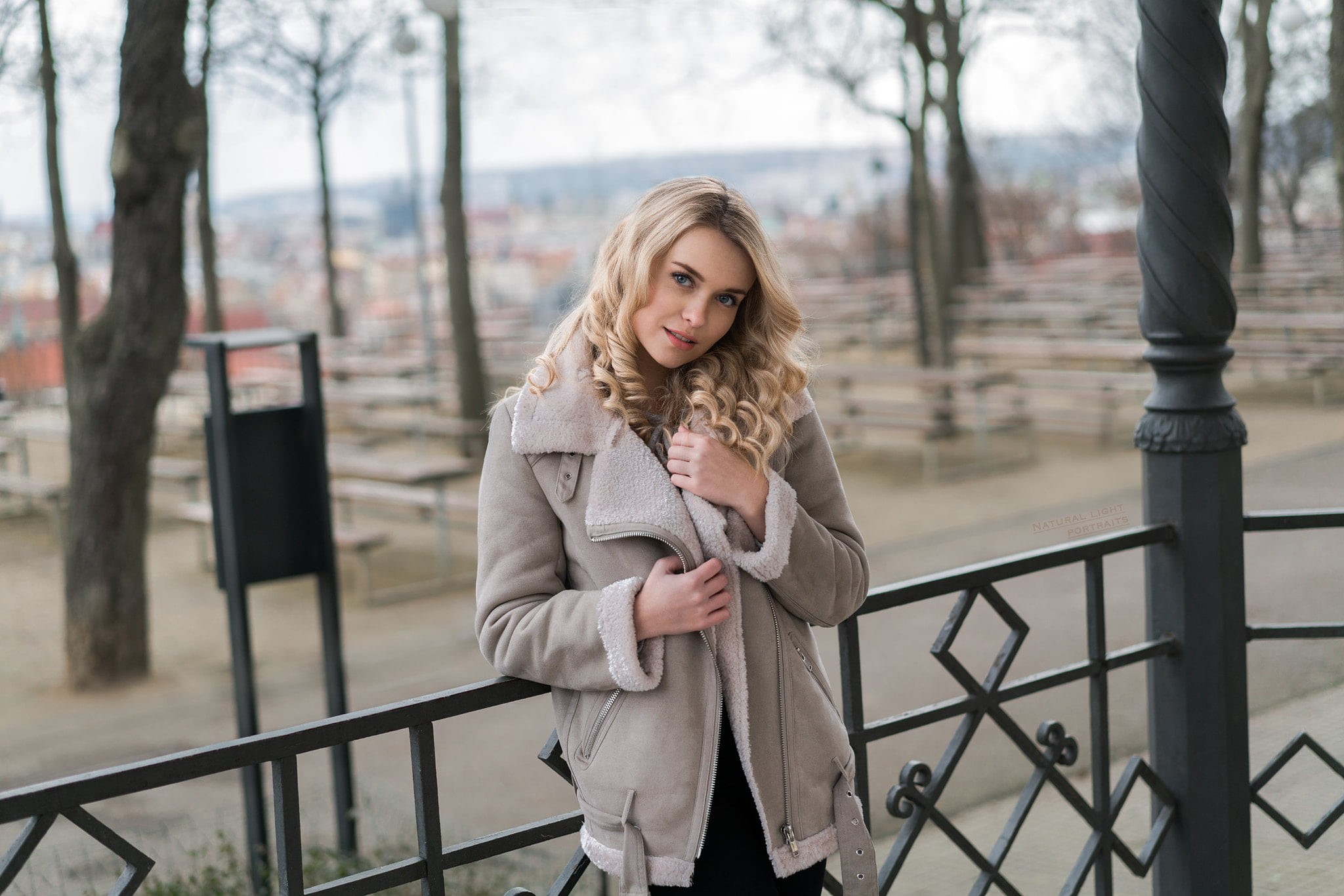 smirk, long hair, bomber jacket, blond hair, blonde, tree, coats, looking at camera, young adult, Robert Chrenka, one person, young women, lifestyles, women outdoors, HD Wallpaper