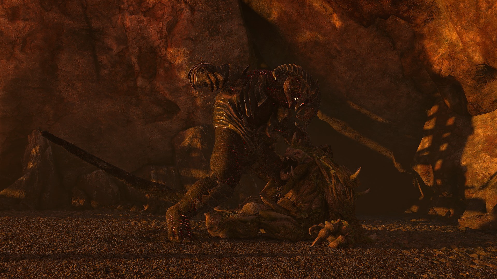 burning, fire, animal, fire - natural phenomenon, Tar Goroth, full length, animal wildlife, animal themes, outdoors, tree, 1080P, night, Middle-Earth: Shadow of War, HD Wallpaper