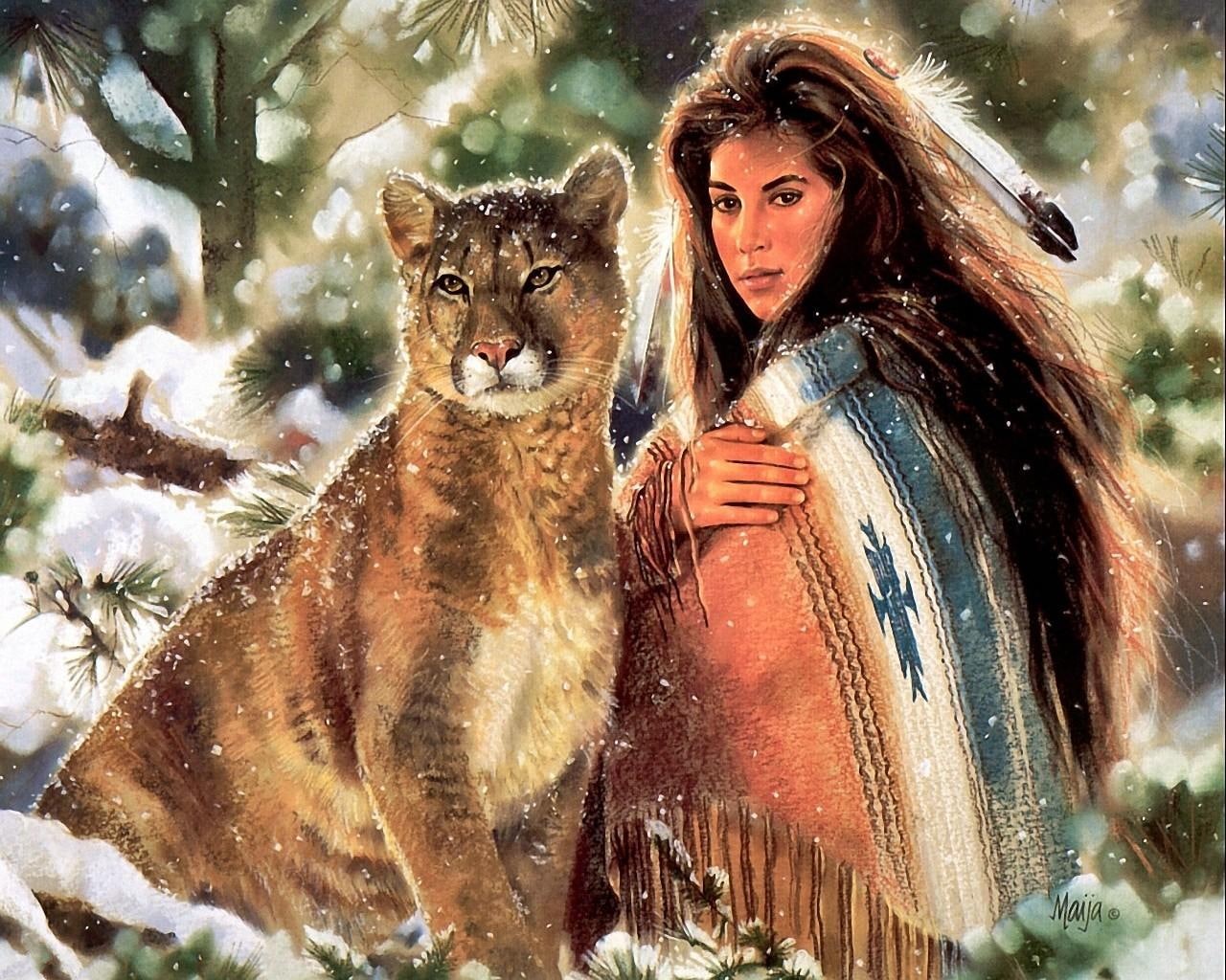 artistic, hd, american, native, brown, lioness, 720P, HD Wallpaper