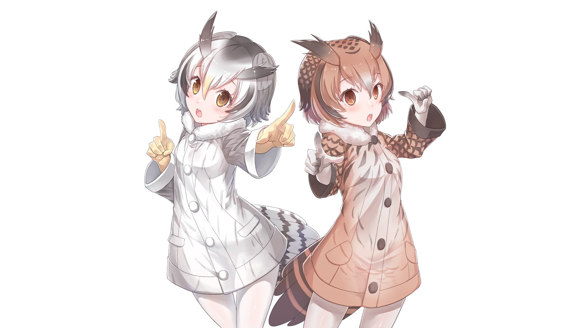 Kemono Friends, 1080P, Northern White-faced Owl (Kemono Friends), Anime, Eurasian Eagle Owl (Kemono Friends), HD Wallpaper