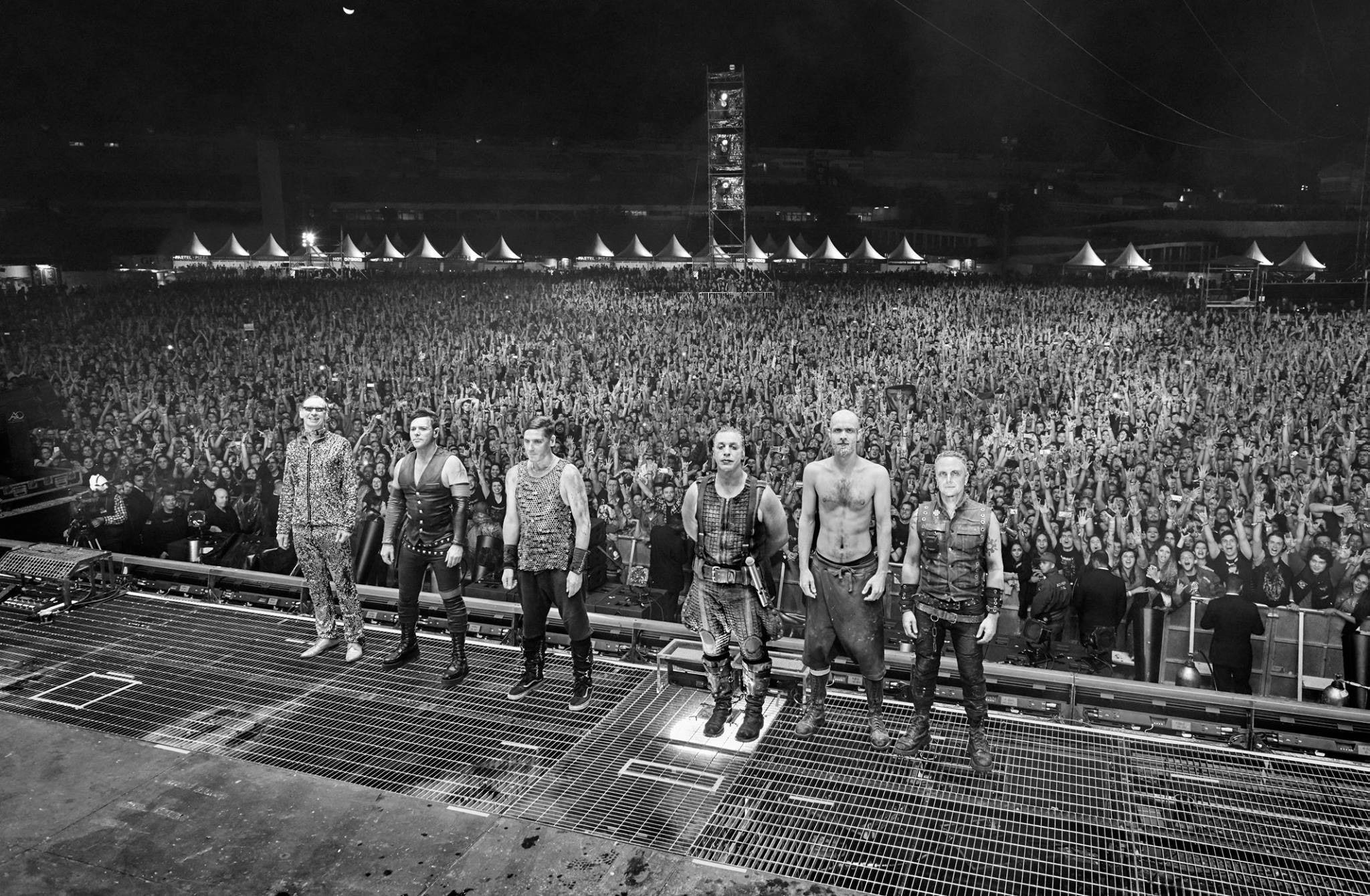field, crowds, group of people, festival, leisure activity, monochrome, band, Till Lindemann, lifestyles, large group of people, adult, land, spectator, HD Wallpaper