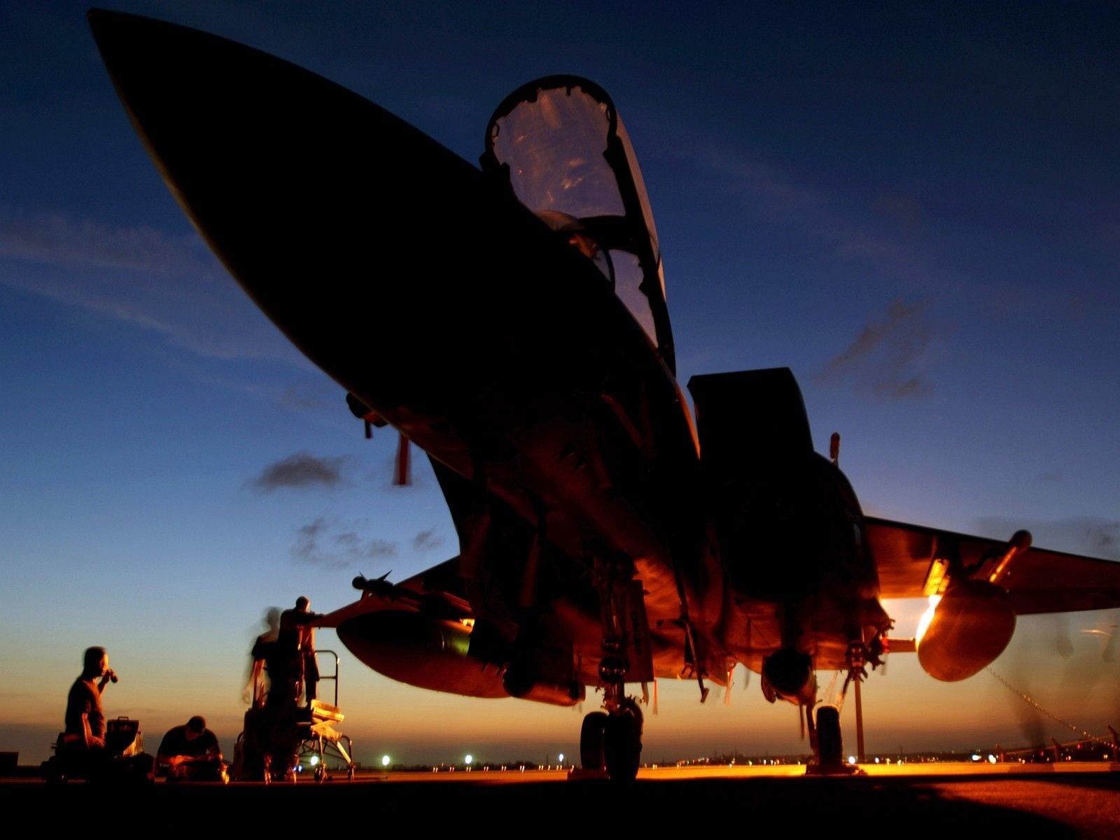 incidental people, military, motion, F-15 Eagle, air vehicle, McDonnell Douglas F-15 Eagle, night, mode of transportation, propeller, nature, airport runway, HD Wallpaper