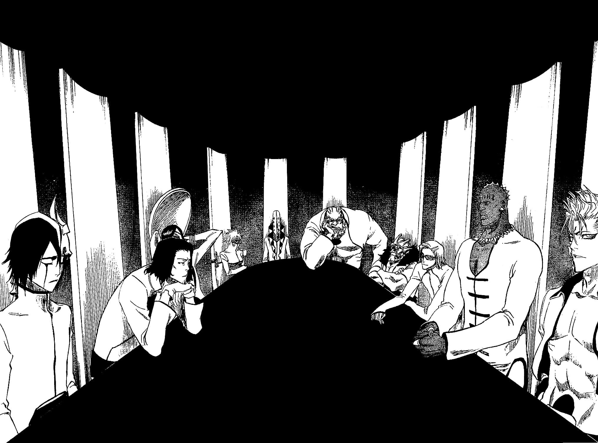 Zommari Rureaux, Aaroniero Arruruerie, built structure, sword, Coyote Starrk, Nnoitra Gilga, men, adult, Barragan Luisenbarn, group of people, 1080P, Grimmjow Jaegerjaquez, HD Wallpaper
