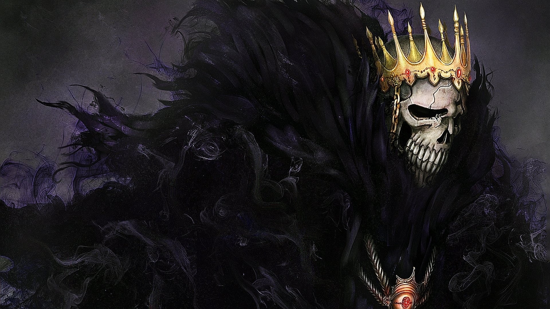 1080P, Bleach, illustration, skeleton, gold, crown, Baraggan Louisenbairn, wearing, HD Wallpaper