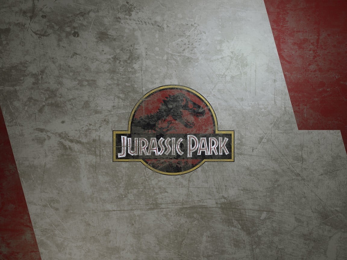 Jurassic Park, logo, western script, movies, built structure, capital letter, wall, information, 480P, wall - building feature, close-up, circle, flooring, HD Wallpaper