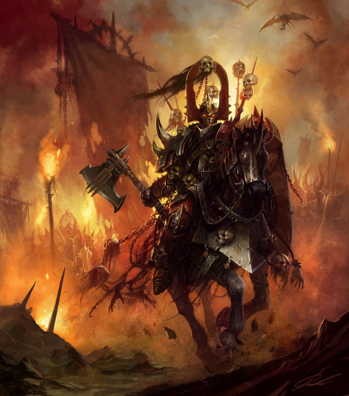 demon - fictional character, outdoors, aggression, night, nature, fire, evil, videogame, motion, skull, anger, Warhammer 40,000, event, smoke - physical structure, Phone HD Wallpaper