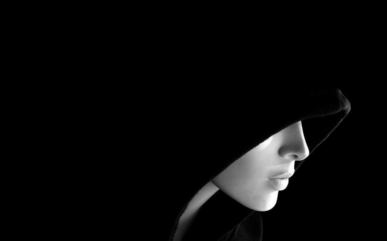 women, simple background, 720P, face, black, dark, lips, monochrome, HD Wallpaper