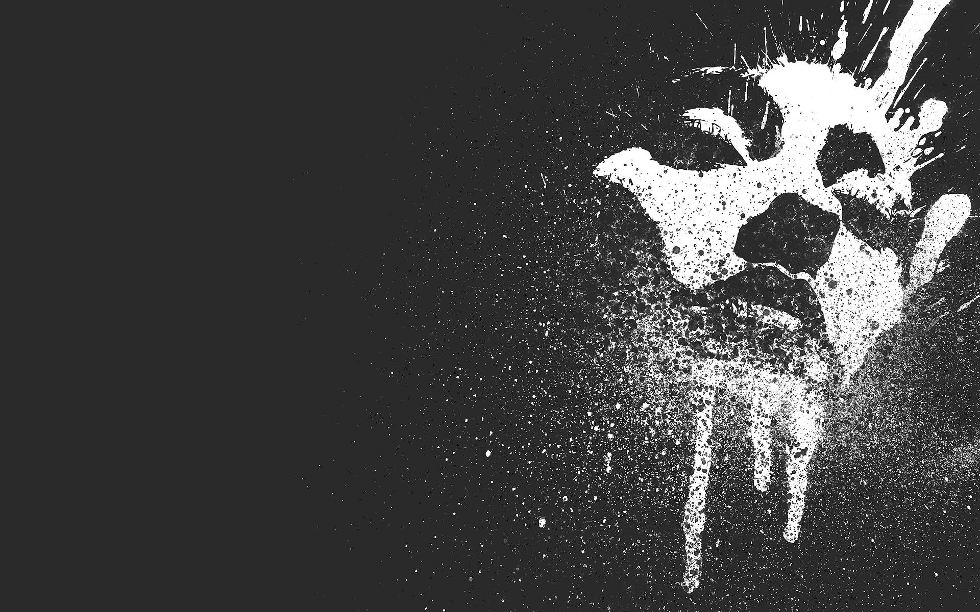 black, motion, monochrome, abstract, copy space, architecture, activity, water, creativity, pattern, paint splatter, drawing, outdoors, art and craft, spraying, HD Wallpaper