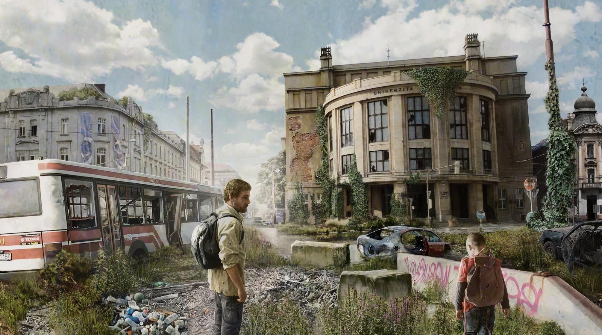 standing, day, children, buses, Slovakia, apocalyptic, one person, leisure activity, sky, ruin, young adult, outdoors, women, backpacks, building, university, HD Wallpaper