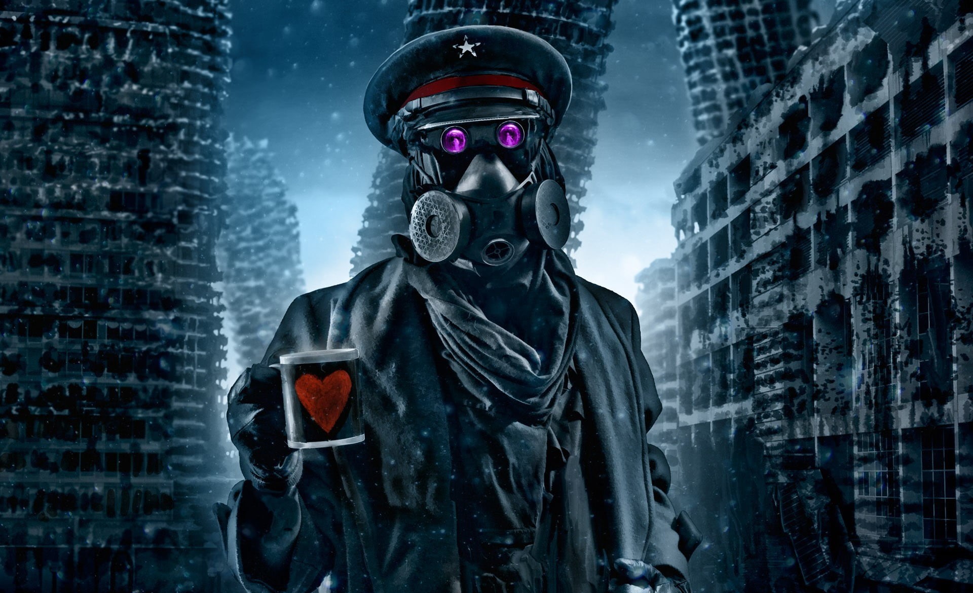 army, toxic Substance, city, danger, mask, building exterior, gas, work helmet, protective Mask - Workwear, obscured face, protection, built structure, HD Wallpaper