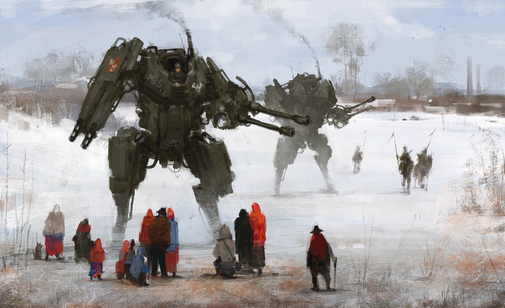 Jakub Różalski, science fiction, artwork, 720P, painting, HD Wallpaper