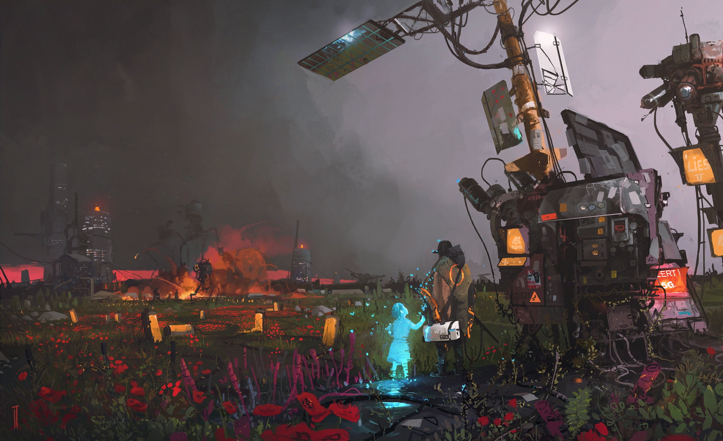 1080P, digital art, artwork, dystopian, futuristic, HD Wallpaper